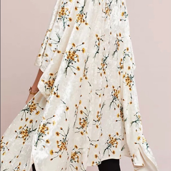 Anthropologie Velvet Floral Kimono - Picture 2 of 8